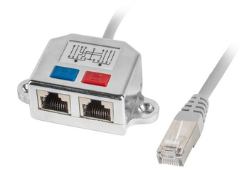 Adapter Lanberg AD-0026-S (RJ45 M - 2 x RJ45 F; kolor szary)