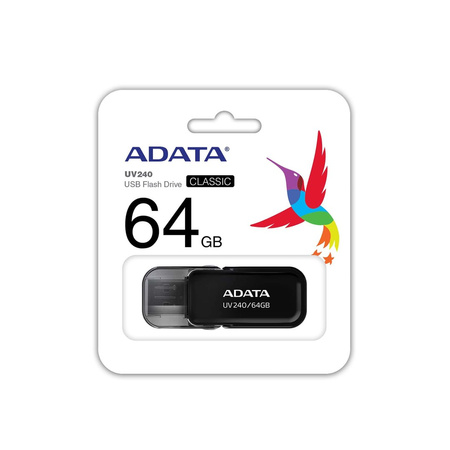 ADATA FLASHDRIVE UV240 64GB USB 2.0 BLACK