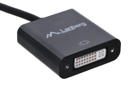 Adapter Lanberg AD-0007-BK (DisplayPort M - DVI-D F; 0,10m; kolor czarny)