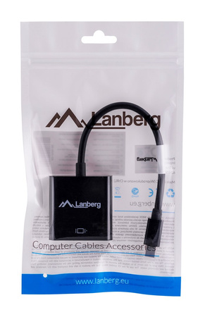 Adapter Lanberg AD-0006-BK (Mini DisplayPort M - D-Sub (VGA) F; 0,20m; kolor czarny)